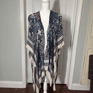 Time and Tru Boho Print Kimono Festival Ren Faire Witchy Viking Cottage – S/M‎